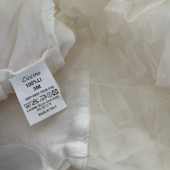 Vintage Infant Linen and Organza Occasion Dress - Picture 5 of 5